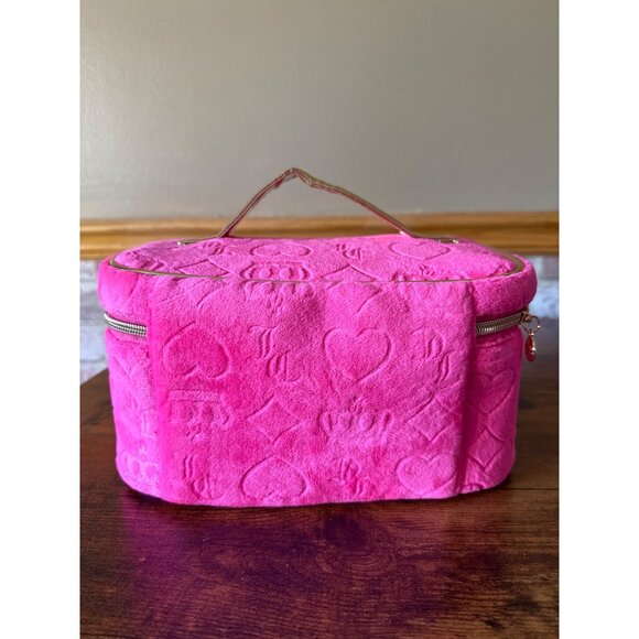 Juicy Couture Pink Velour Vanity Bag Cosmetic Case With Gold Logo - Picture 5 of 16